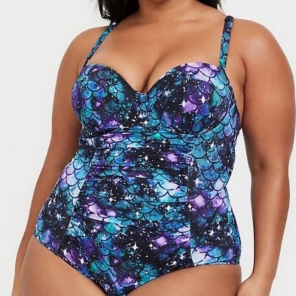 torrid Other - Torrid Galaxy Mermaid Ruched One Piece Swimsuit 3XL